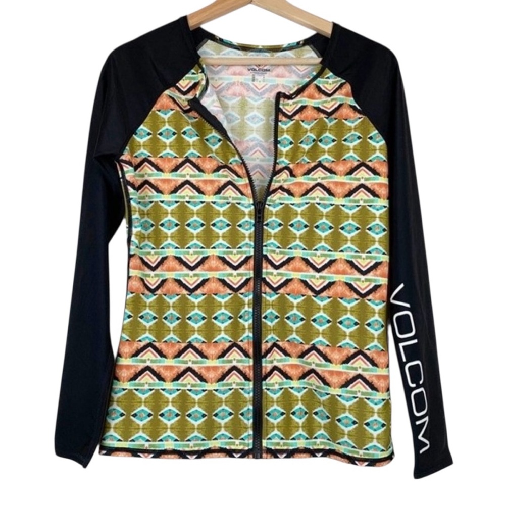 VOLCOM Activewear Aztec Front Zip Jacket  Tribal Size Large NWOT